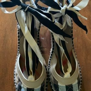 Never Worn Burberry Ankle Wrap Espadrille Size 41